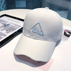 Irregular Brim Cotton Baseball Cap Candy 3D Embroidery Couple Sun Hat