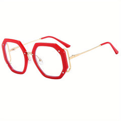 Anti Light Clear Lens Glasses Polygon Tortoiseshell Computer Glasses