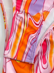Criss Cross Strap Backless Swimsuit Set With Cover Up Skirt
