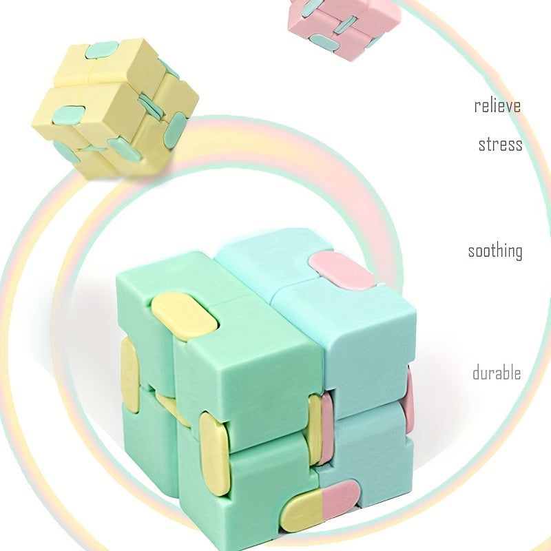 4pcs Infinite Flip Cube Puzzle Toy Stress Relief 3D Cube Pink