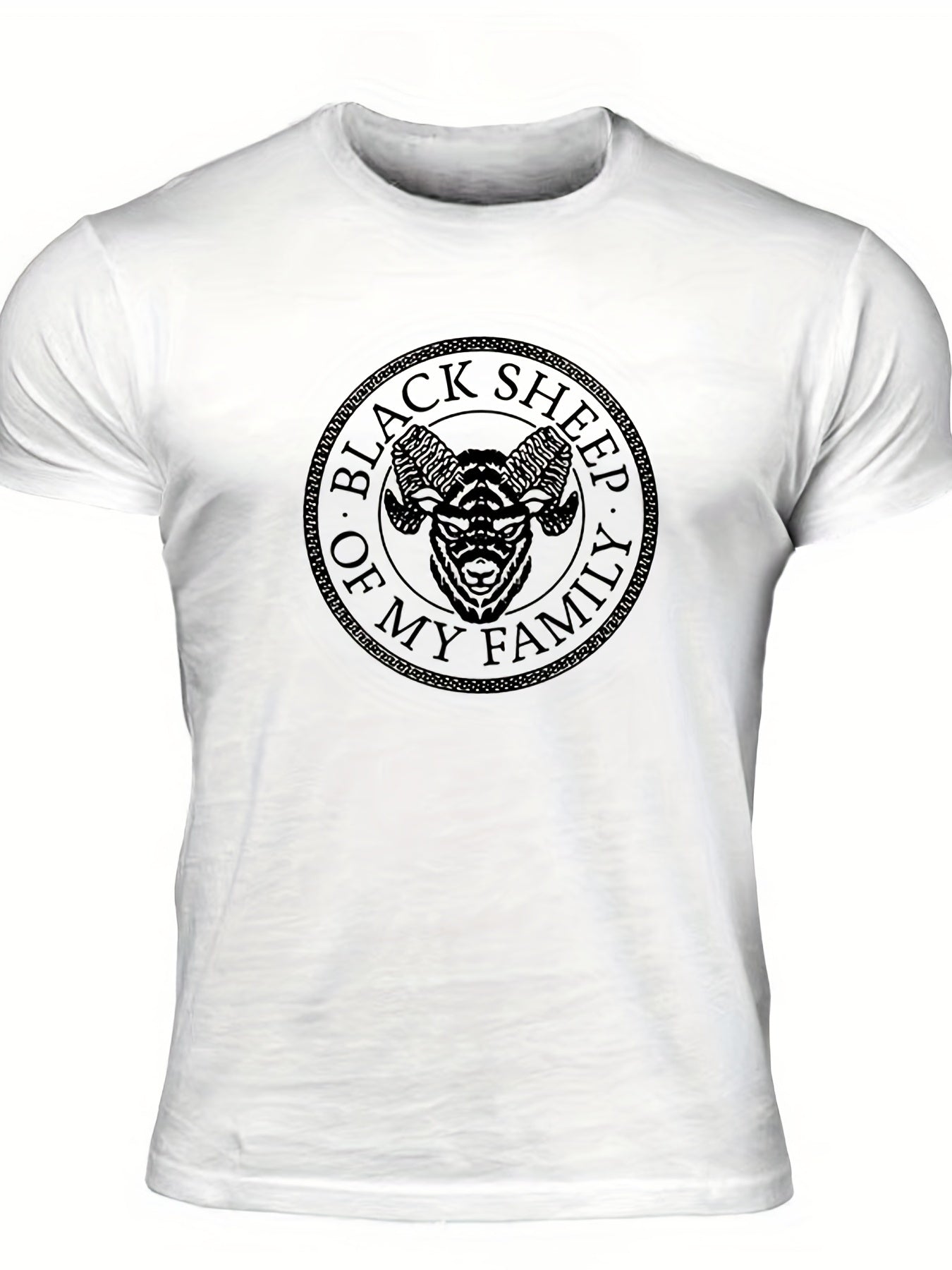 Family Sheep Men's Graphic Tee Crew Neck Shirt