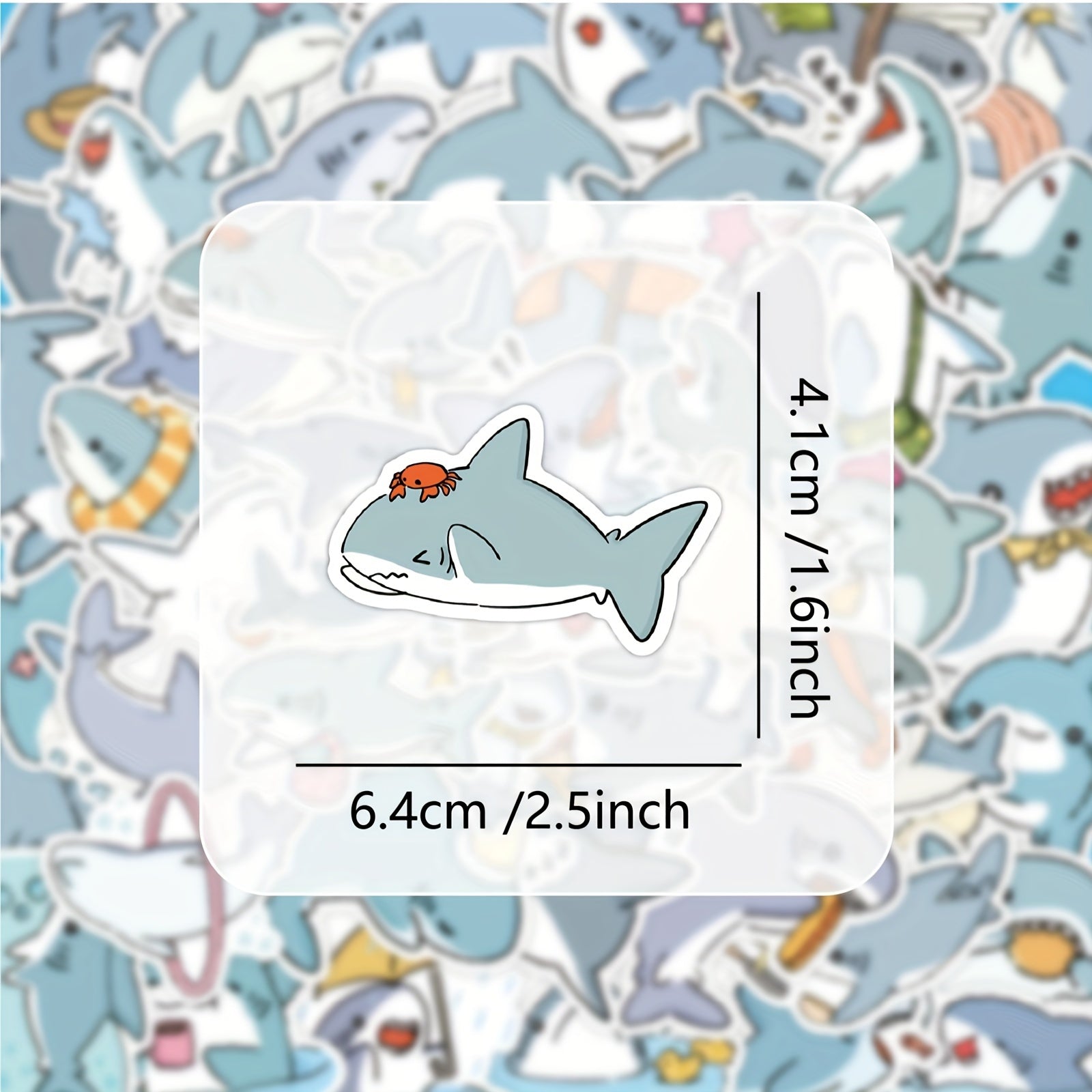 51 Whimsical Gray Shark Stickers Vinyl Decals for Laptops