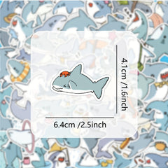 51 Whimsical Gray Shark Stickers Vinyl Decals for Laptops