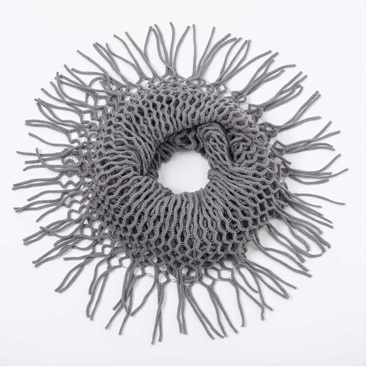 Thickened Scarf Warm Mens Wool Hollow Tassel Circle Scarf Snow Weather
