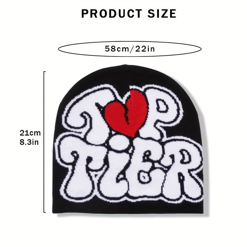 TIER Hip Hop Beanie Cap Unisex Y2k Cold Knit Hat