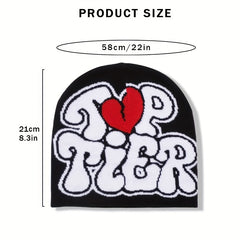 TIER Hip Hop Beanie Cap Unisex Y2k Cold Knit Hat