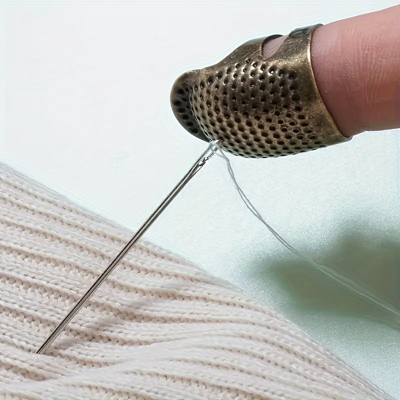 Adjustable Copper Finger Cots Sewing Thimbles Hand-Stitched Cross Stitch Finge