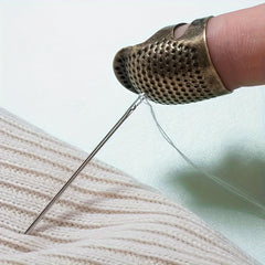 Adjustable Copper Finger Cots Sewing Thimbles Hand-Stitched Cross Stitch Finge