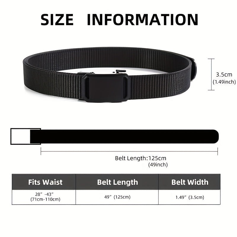Men Tactical Canvas Belt Buckle