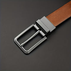  Vintage Leather Belt Reversible Pin Buckle Belt