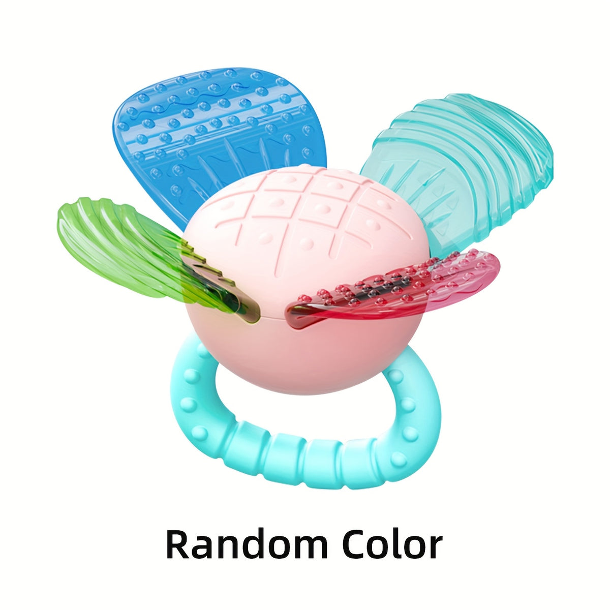 Flower Rattle Teether Soft Silicone Grasping Toy Gift