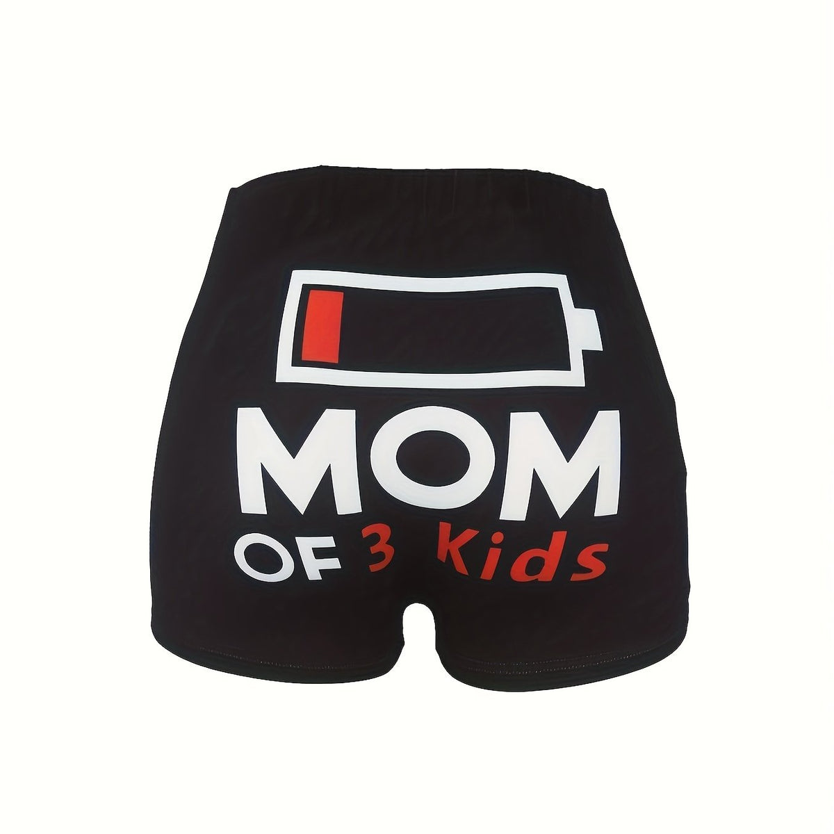 Sexy Shorts Women's Plus Slogan Print High Rise Stretch Shorts