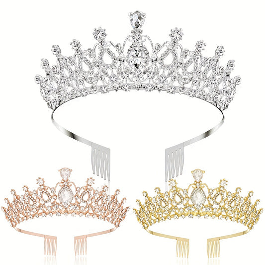 Crystal Rhinestone Bridal Wedding Prom Headband With Comb