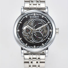 KUERST Men's Steel Strap Mechanical Watch Luminous Dial Creative Wristwatch
