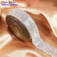 Self Adhesive Rhinestones Ribbon Roll 2mm Gemstones DIY Craft Wedding Party