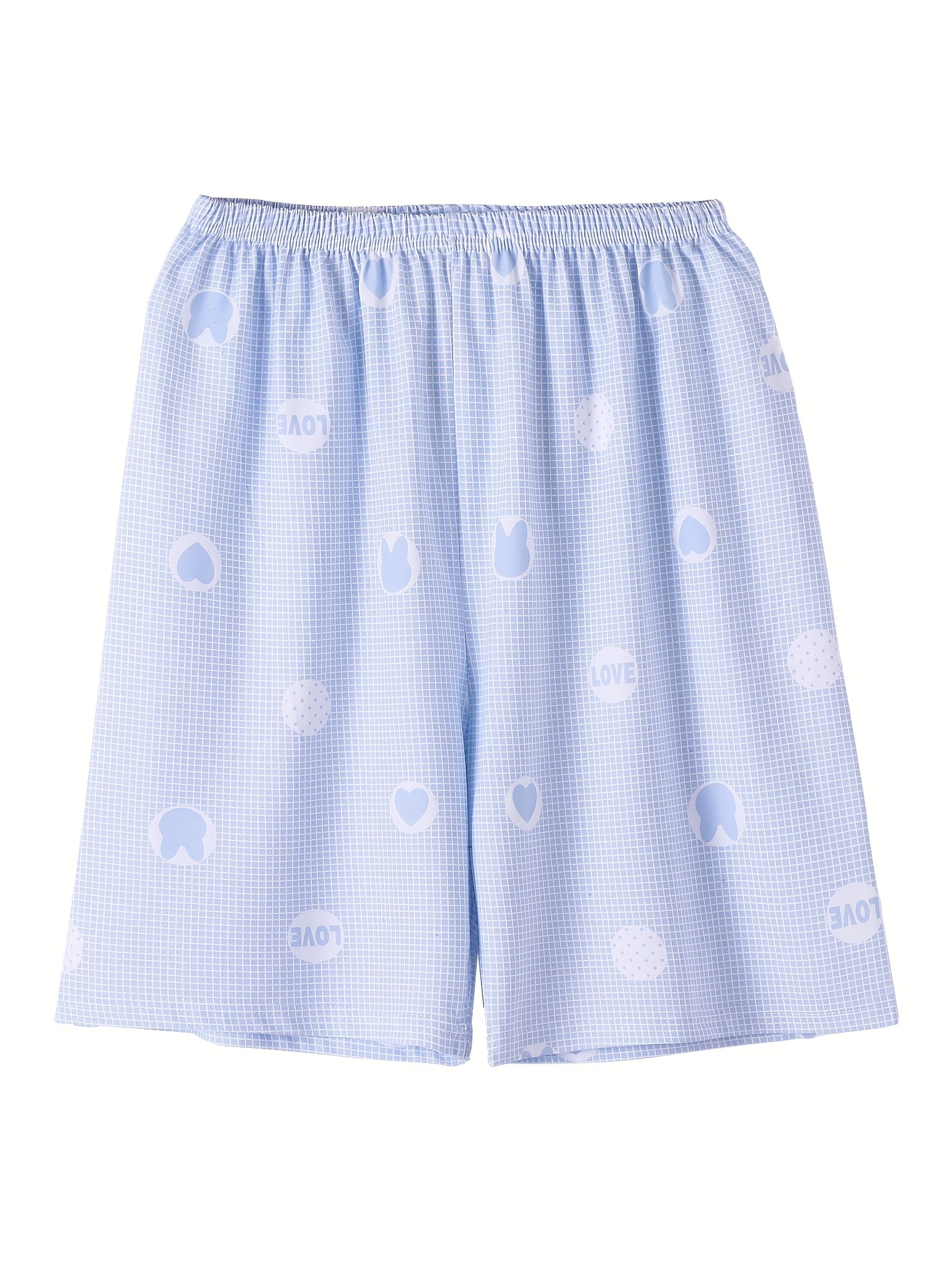 2 Pack Women's Plus Size Peach & Rabbit Print Pajama Bottoms Set