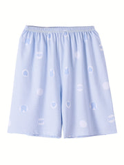 2 Pack Women's Plus Size Peach & Rabbit Print Pajama Bottoms Set