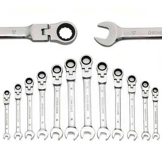 1pc Ratchet Wrench Set 180 Degrees Rotation & Open End & Ring Spanner