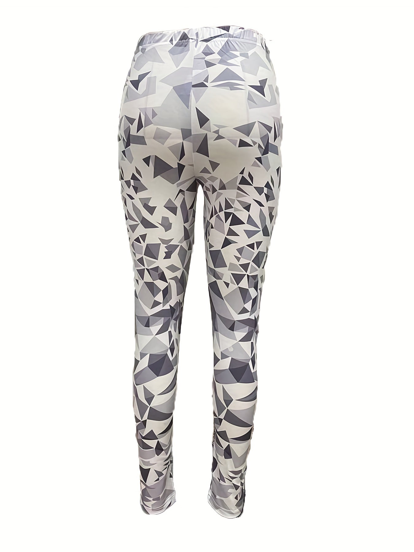 Geometric Print Elastic Waist Leggings