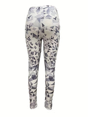 Geometric Print Elastic Waist Leggings