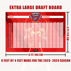 Fantasy Football Draft Board - 14 Teams - 20 Rounds - 650 Player Stick