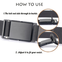 Men's Metal Magnetic Buckle Elastic Belt 3 Wide