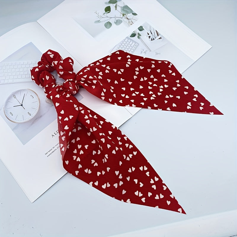 Crackle Pattern Bow Hair Tie Scrunchies