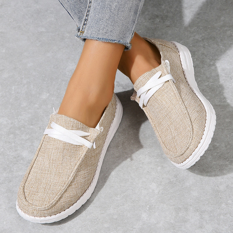 Women's Lace Up Loafer Shoes Lightweight Slip On Shoes Women's Outdoor Footwear