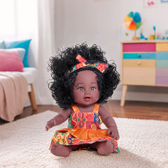 Stylish Reborn Doll with Curly Hair & Floral Dress Realistic Baby Doll