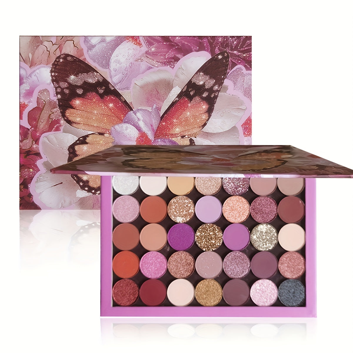 35 Colors Eyeshadow Palette Brown Purple Pink Matte Shimmer Pearly Eye Makeup