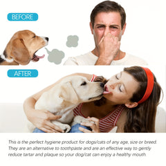 50pads Dog Toothbrush Pet Finger Cover Dental Cleaning Wipes