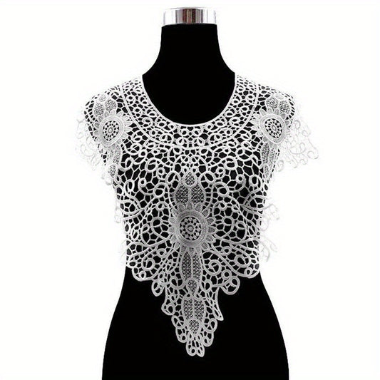 1pc Flower Embroidery Lace Fabric Trim Ribbon DIY Sewing Bridal Applique Collar