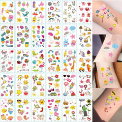 Animal Food Star Sun Tattoo Stickers - Birthday Party Temporary Tattoos