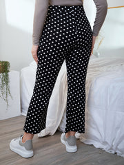  Polka Dot High Rise Flared Leg Pants