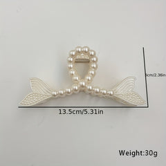 Mermaid Tail Hair Claw Clip Faux Pearl Banana Clip Acrylic Jaw Clamp