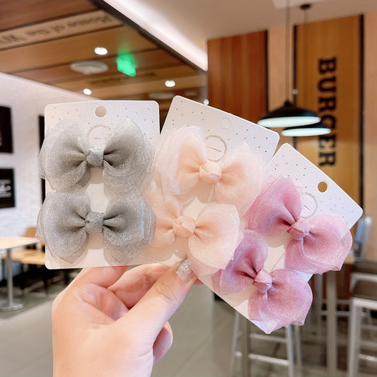 Sparkling Cartoon Bow Hair Clips for Girls