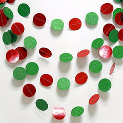 Red & Green Circle Dots Garland Christmas Party Decorations