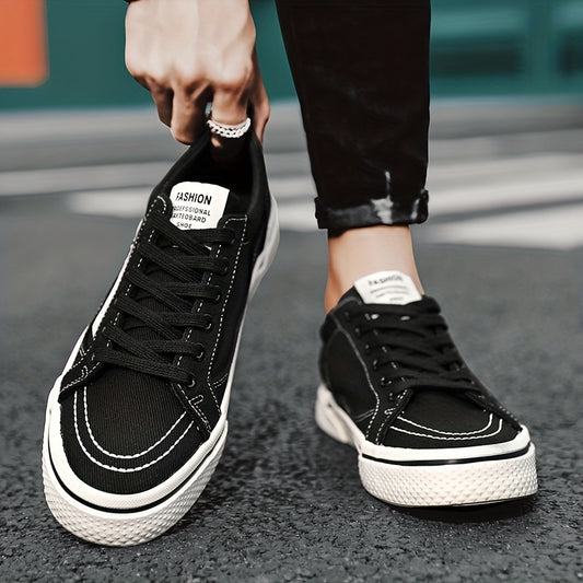 Men's Lace up Canvas Sneakers Skate Shoes Good Grip