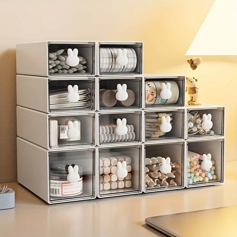 Large Capacity Pencil Case Transparent Drawer Storage Box