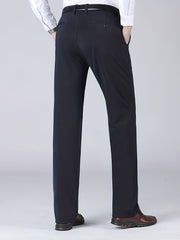 Men's Classic Solid Stretch Dress Pants for Spring Summer Business