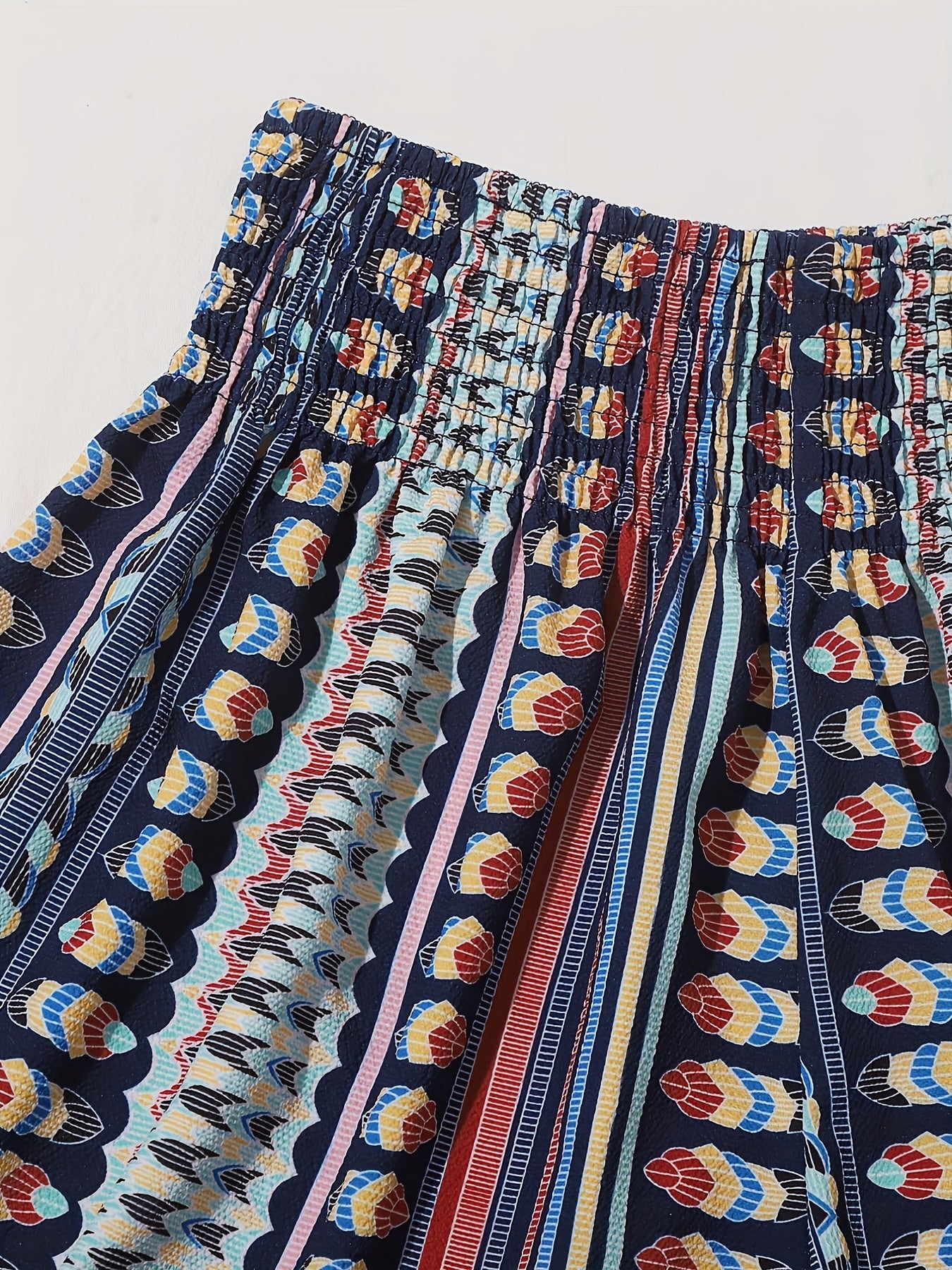  Southwestern Print Elastic Shorts