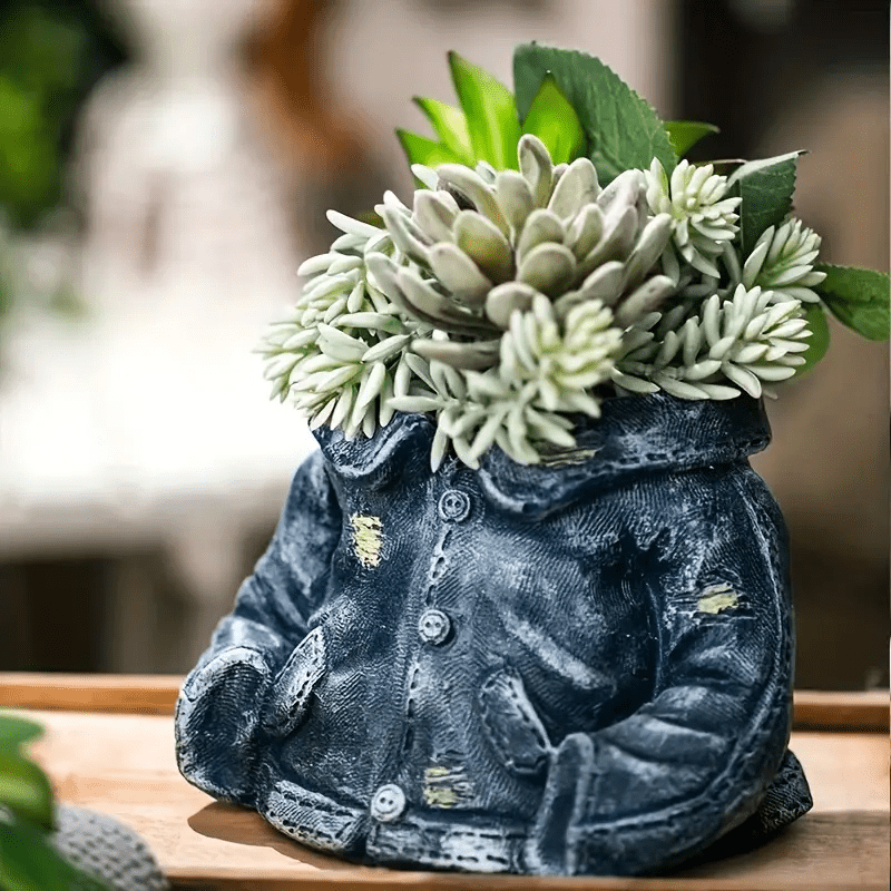 Denim Pants Resin Flower Pot Decor