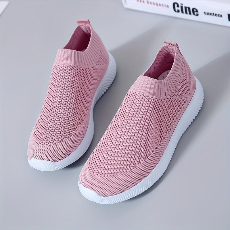 Women's Solid Slip-On Tennis Shoes Casual Low Top Sneakers