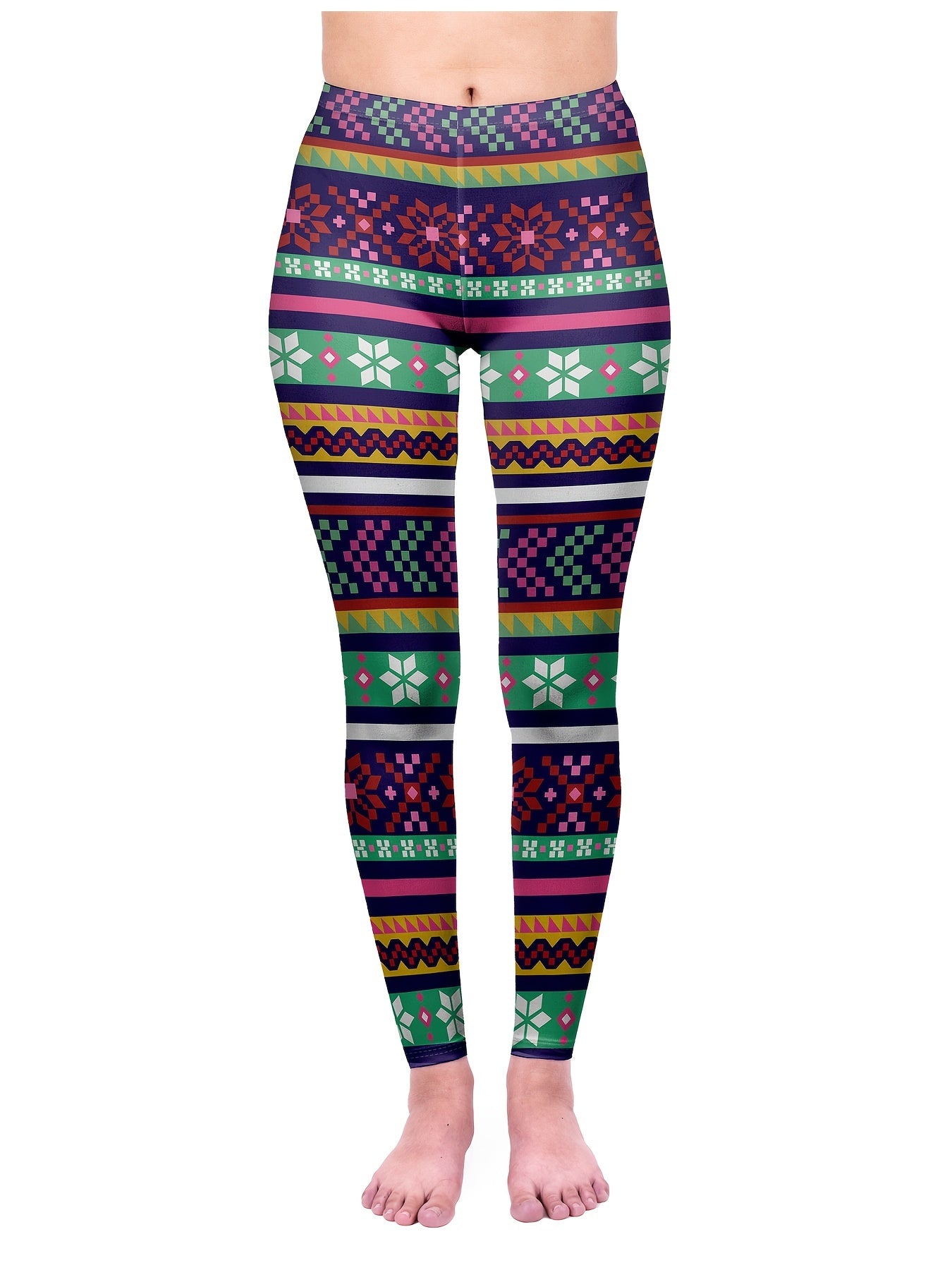 Christmas Snowflake High Waist Leggings Women's