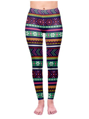 Christmas Snowflake High Waist Leggings Women's