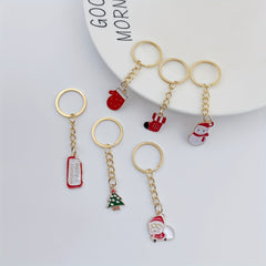 20pcs Christmas Keychain Metal Key Ring Purse Bag Charm Decoration Party Favors