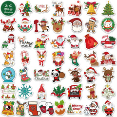 50pcs Cartoon Christmas Sticker Set for DIY Gift Decorations