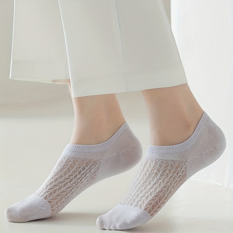 7 Pairs Hollow Out Low Cut Ankle Socks Women's Stockings