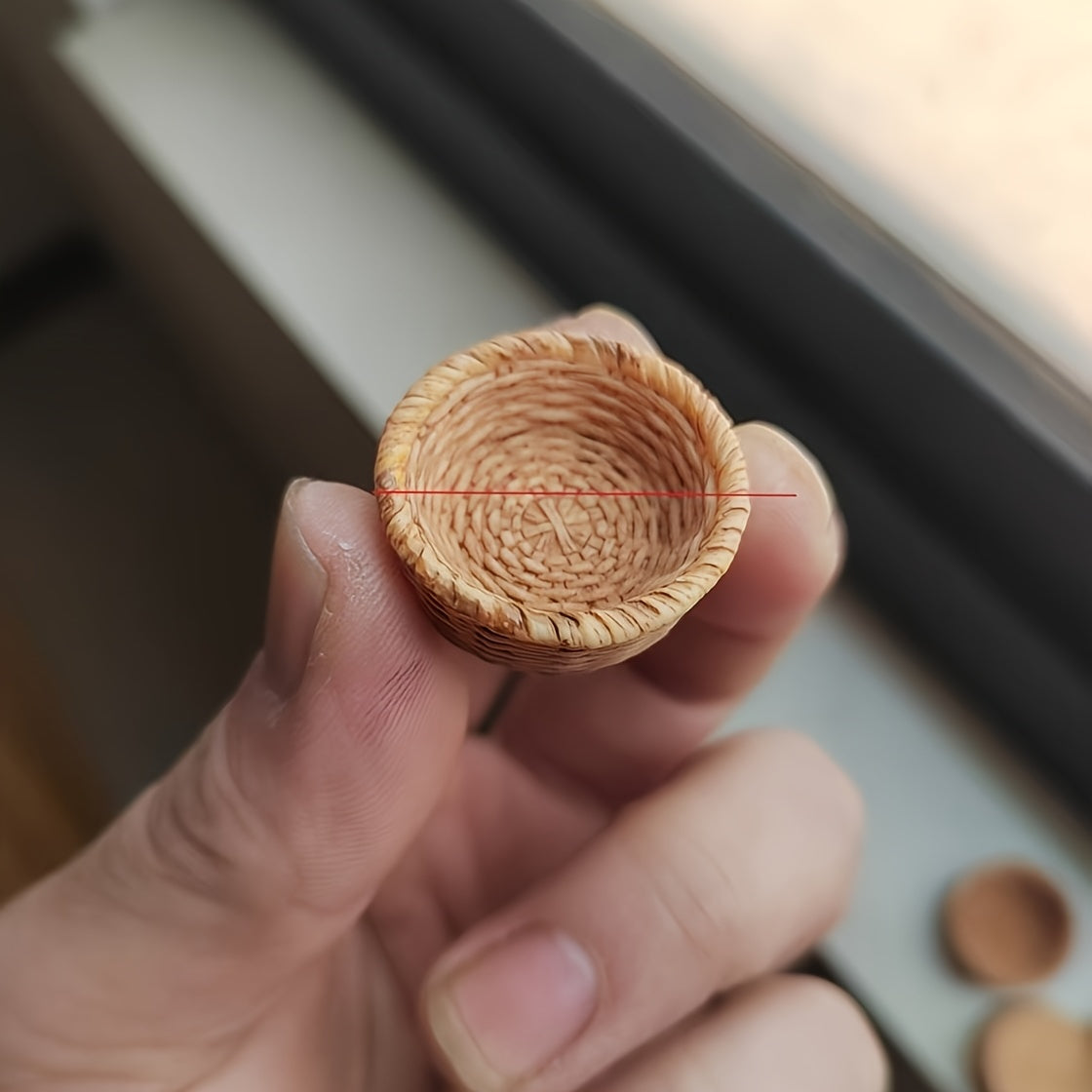 2pcs Mini Bamboo Weaving Fruit Basket for Doll House Decoration