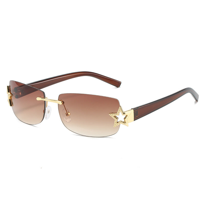 Punk Rimless Star Sunglasses Y2K Sun Glasses Women UV400